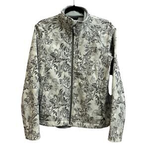 The North Face Bionic Soft Shell Full Zip Jacket Gray Floral Women's Medium